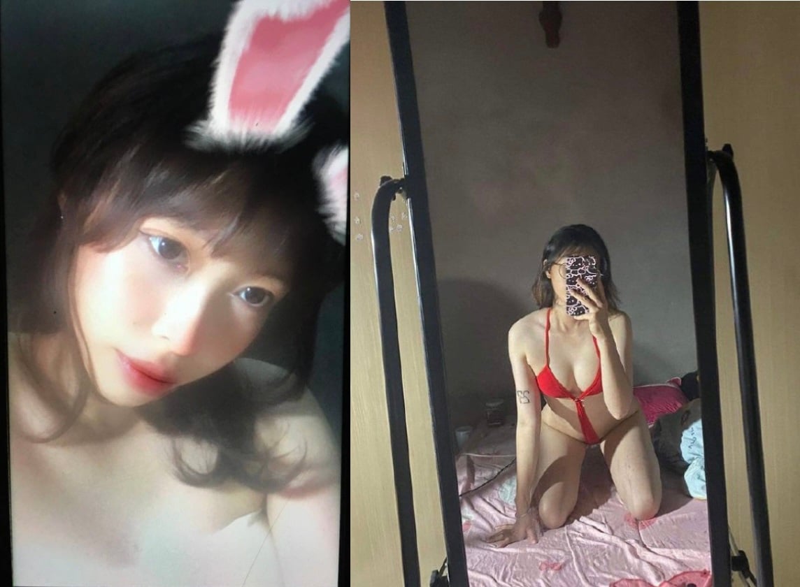 Lút cán em ghệ mông tròn mặc lọt khe đỏ quyến rũ
